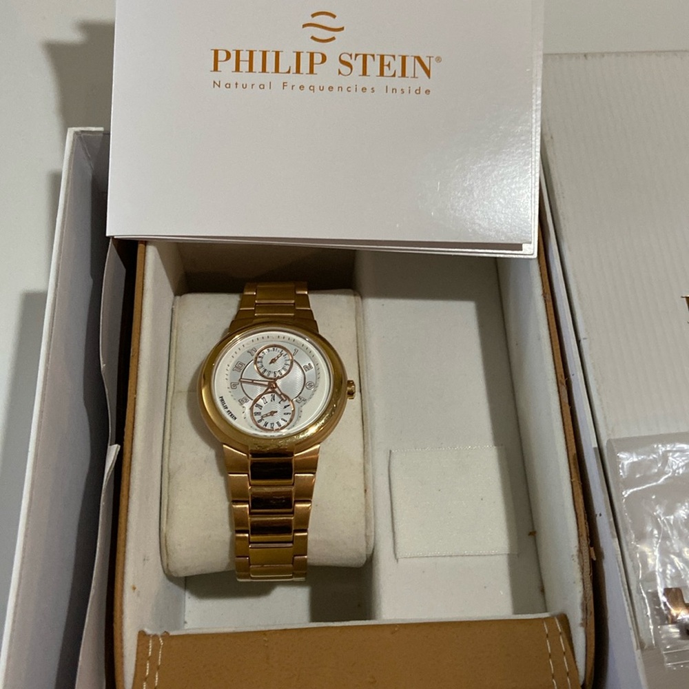 Philip Stein gold plated dual faces watch